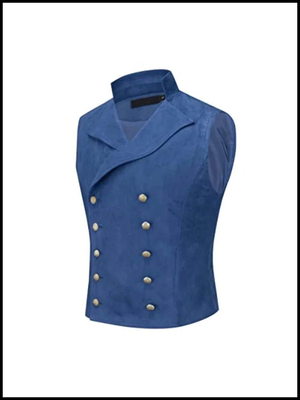 Men's Double Breasted Suede Dress Vest Gothic Steampunk Prom Party Waistcoat